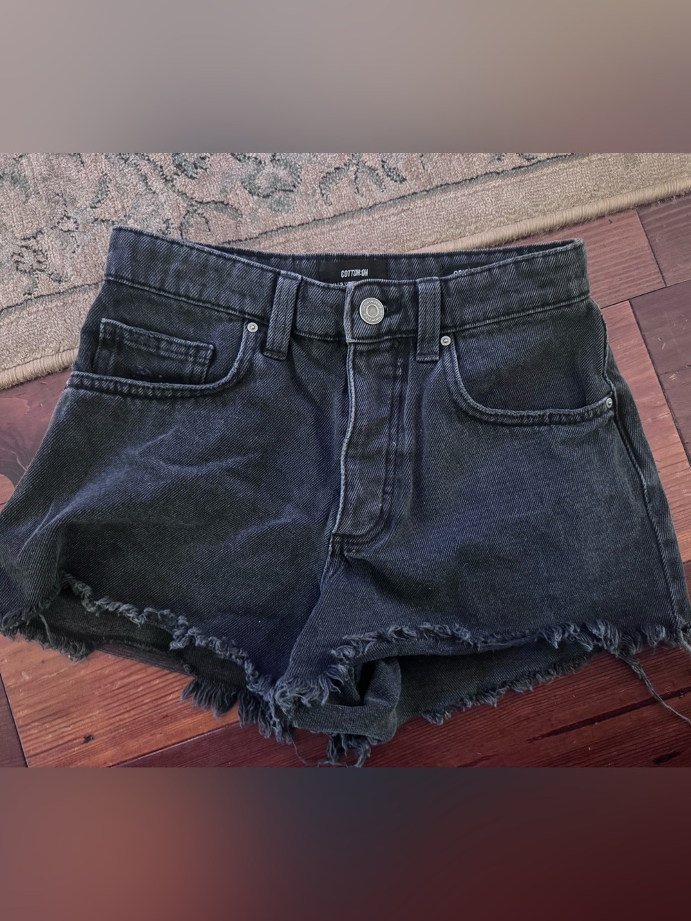 Cotton On Black Denim Shorts - Size 2